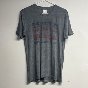Charlie Hustle Kansas City Monarchs Size Medium NLBM Gray Baseball T-Shirt